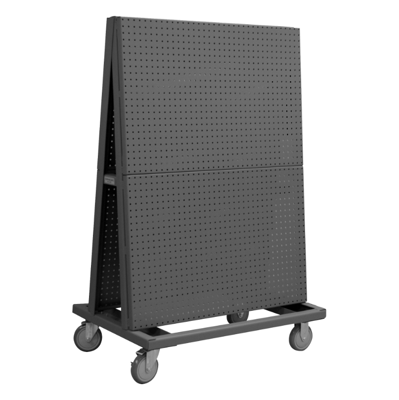 Durham AF-2436-PB-5PU-95 A-Frame Truck, Pegboard Panels, Gray, 24 X 36-3/4 X 55-3/4