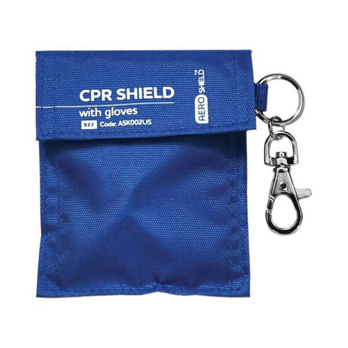 Aero Healthcare ASK002US AEROSHIELD™ CPR Face Shield Disposable Keyring with gloves