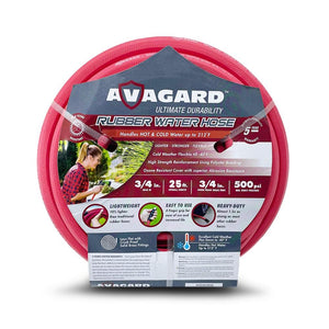 Avagard 3/4" x 25' Rubber Water Hose - Versatile for Landscaping