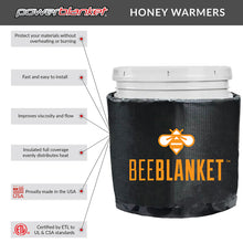 Load image into Gallery viewer, Bee Blanket Bucket Heater for 5 Gallon Pails, Preset 100°F, 120V, Gate Valve Cutout