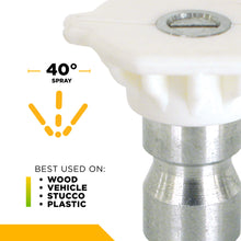 Load image into Gallery viewer, BE Quick Connect Pressure Washer Nozzle Set 4.0 Orifice 0°, 15°, 40° &amp; Soaper 85.210.040BEP - image 7