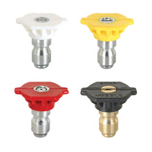 Load image into Gallery viewer, BE Quick Connect Pressure Washer Nozzle Set 4.0 Orifice 0°, 15°, 40° &amp; Soaper 85.210.040BEP