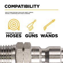 Load image into Gallery viewer, BE 3/8" Quick Connect Plug, 3/8" MNPT, Stainless Steel, 6,000 PSI - 85.300.105S - image 3