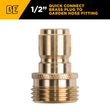Load image into Gallery viewer, BE Brass Garden Hose to 1/2" Plug, Retail Packaged 85.300.137BEP - image 2