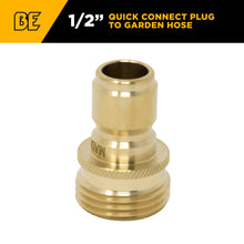 Load image into Gallery viewer, BE Brass Garden Hose Plug 3/4" MGHT x 1/2" Quick-Connect Plug - 85.300.137 - image 2