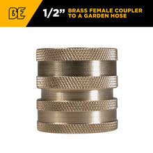 Load image into Gallery viewer, BE Brass 1/2" Female Garden Hose Coupler, Retail Packaged 85.300.138BEP - image 2