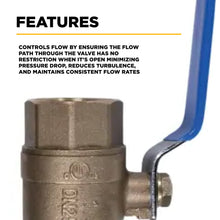 Load image into Gallery viewer, BE 1/4" FNPT Brass Full Port Ball Valve (Non-CSA) 91.000.001 - image 3