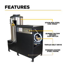 Load image into Gallery viewer, BE 3,000 PSI 5.0 GPM Stationary Hot Water Electric Pressure Washer, 10 HP, Natural Gas - 67HD - image 3