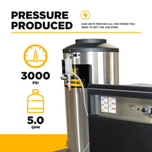 Load image into Gallery viewer, BE 3,000 PSI 5.0 GPM Stationary Hot Water Electric Pressure Washer, 10 HP, Natural Gas - 67HD - image 4