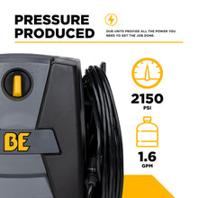 Load image into Gallery viewer, BE 2150 PSI 1.6 GPM Cold Water Electric Pressure Washer with 1.5 HP Motor - P2115EN - image 4