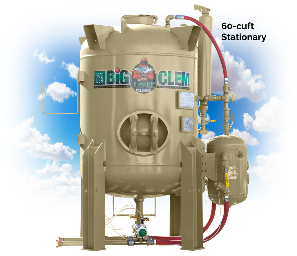 Clemco 30900  Pro-Series Big Clem Bulk Buster Blast Machine (60-cuft., 2-operator Stations w/ Pneumatic Remote: 62