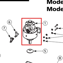 Load image into Gallery viewer, Binks 207-12323 Motor Assembly - item 1 highlighted in the Binks part sheet 77-2814 parts diagram