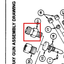 Load image into Gallery viewer, Binks 54-211 Air Connection - item 51 highlighted in the Binks PARTS LIST parts diagram