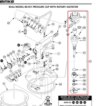 Load image into Gallery viewer, Binks 80-452 SG2 Rotary Agitator Assy - item 27 highlighted in the Binks part sheet 77-2796 parts diagram