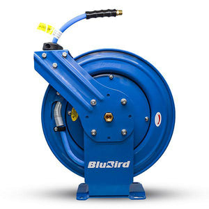 BluBird Air Hose Reel 3/8" Retractable Dual Arm Heavy Duty with Rubber Hose 300 PSI