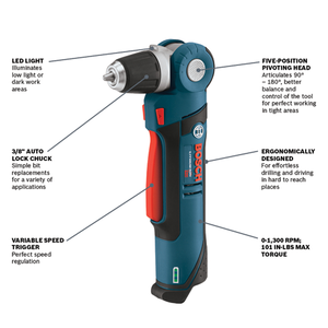 Bosch 12V Max 3/8 In. Angle Drill (Bare Tool)