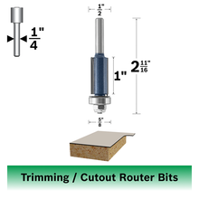 Load image into Gallery viewer, Bosch 1/16 In. Carbide Tipped 2-Flute Overhang Cutoff Bit