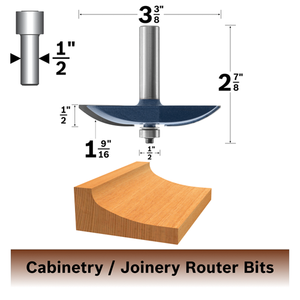 Bosch 3-3/8 In. x 1/2 In. Carbide Tipped Cove Raised Panel Bit