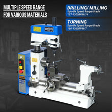 Load image into Gallery viewer, MechMaxx 1 HP 16''x16'' Multi-Function Metal Lathe Milling Machine Head for Metalworking Combo Lathe, Drilling, and Milling Operations with Powerful Motor, Perfect for DIY, Workshops, and Professional