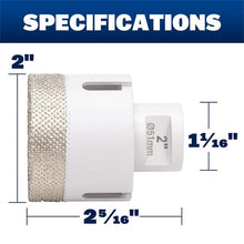 Load image into Gallery viewer, Marshalltown DTT20 2" (51mm) DIAMOND HOLE SAW FOR GRINDER (5/Pack)
