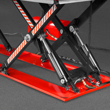 Load image into Gallery viewer, MechMaxx Stationary Electric Hydraulic Parallel Double Scissor Lift Table 3300lb Capacity, 108.3" x 31.5" Platform, 33.9" Lift Height, UL Certified Motor, ELT33P