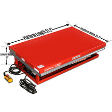 Load image into Gallery viewer, MechMaxx 2200 lbs Capacity Stationary Electric Hydraulic Double Scissor Lift Table - 51.2" x 32.3" Platform, 70.1" Lift Height, UL Certified Motor, ELTD22