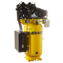 Load image into Gallery viewer, EMAX ESPR07V080V3-460 Silent Air Industrial 7.5HP Air Compressor – 31 CFM, 3-Phase 460V, 80-Gal Vertical, Pressure Lube Pump, Auto Drain &amp; Aftercoolers