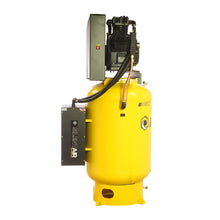 Load image into Gallery viewer, EMAX ESP15V120Y3-208 Silent Air Industrial Plus 15HP 3CYL 57CFM 3- Phase 208V 2-Stage 120 Gal. Vertical Stationary Electric Air Compressor-W/ Pressure Lube Pump , Isolator Pads, Belt Tensioner, Continuous Run, Auto Drain Bundled w/ 115CFM Refrigerate