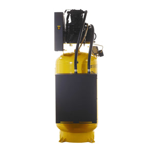 EMAX ESS07V080Z1 Silent Air Industrial 7.5HP 3CYL MAX FLO Two Stage 1Ph 35.2CFM @100PSI 80 Gallon Industrial Solid Cast Iron Air Compressor, Industrial Ceramic disc valves w/isolator pads - Splash Lube Pump
