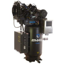 Load image into Gallery viewer, EMAX EVW10V080V13-208 Hydro SMART AIR® Silent Air Compressor – 10HP, 38 CFM, 80 Gallon, 1 &amp; 3 Phase 208V, Water-Cooled 2-Stage Pressure Lubricated Pump, Smart PLC with WiFi, 100% Duty Cycle