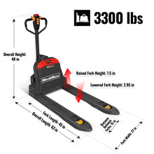 Load image into Gallery viewer, MechMaxx 3300lbs Lithium-ion Electric Pallet Jack, 45"x27" Fork, 24V 40Ah Removable Battery, Walkie Type Truck, LPT33