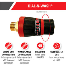 Load image into Gallery viewer, Simpson Dial-N-Wash® 82232 Adjustable Pressure Regulator, 4500 PSI, M22 Gun &amp; Wand Connections, Cold Water