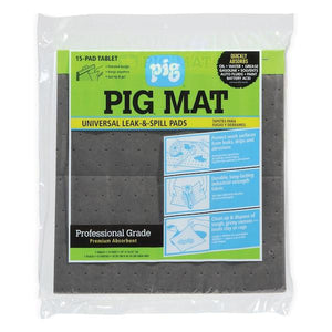 Pig Universal Light-Weight Absorbent Mat Tablet, 14"X14.25"(15 Pad