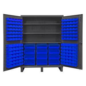 Durham HDC60-156-3S5295 Cabinet, 12 Gauge, 3 Shelves, 156 Blue Bins, 60 X 24 X 78