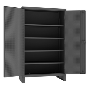 Durham HDCP244878-4S95 Pegboard Cabinet, 12 Gauge, 4 Adjustable Shelves, 48 X 24 X 78