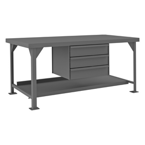 Durham HDWB36723DR95 Heavy Duty Workbench, Steel, 3 Drawers, 72 X 36