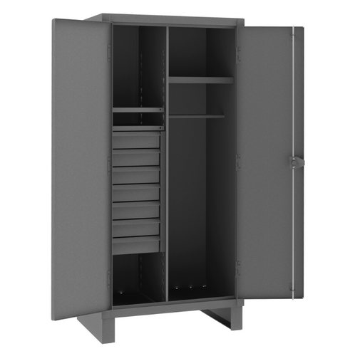 Durham HDWC243678-7M95 Wardrobe Cabinet, 3 Shelves, 7 Drawers, Hanger Bar, 36 X 24 X 78