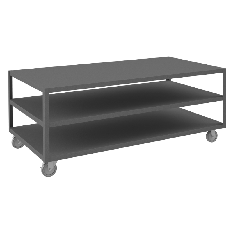 Durham HMT-3672-3-95 High Deck Portable Table, 3 Shelves, 36-1/4 X 72-1/4 X 30-1/16