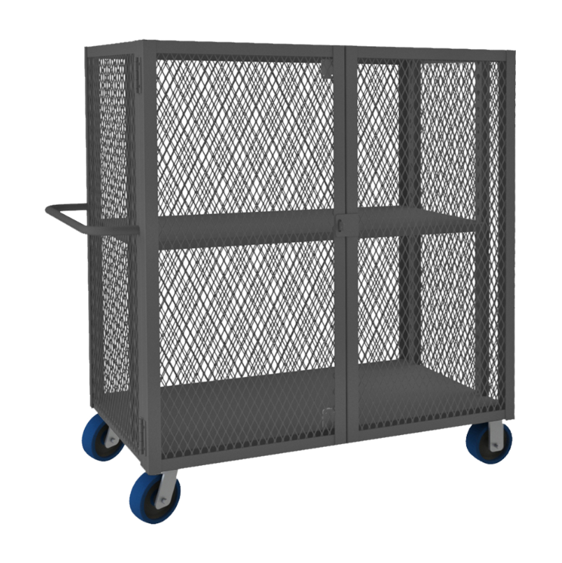 Durham HTL-3060-DD-1AS-6PU-95 Mesh Truck, 1 Adjustable Shelf, 30 X 60, 2000 Lbs. Capacity