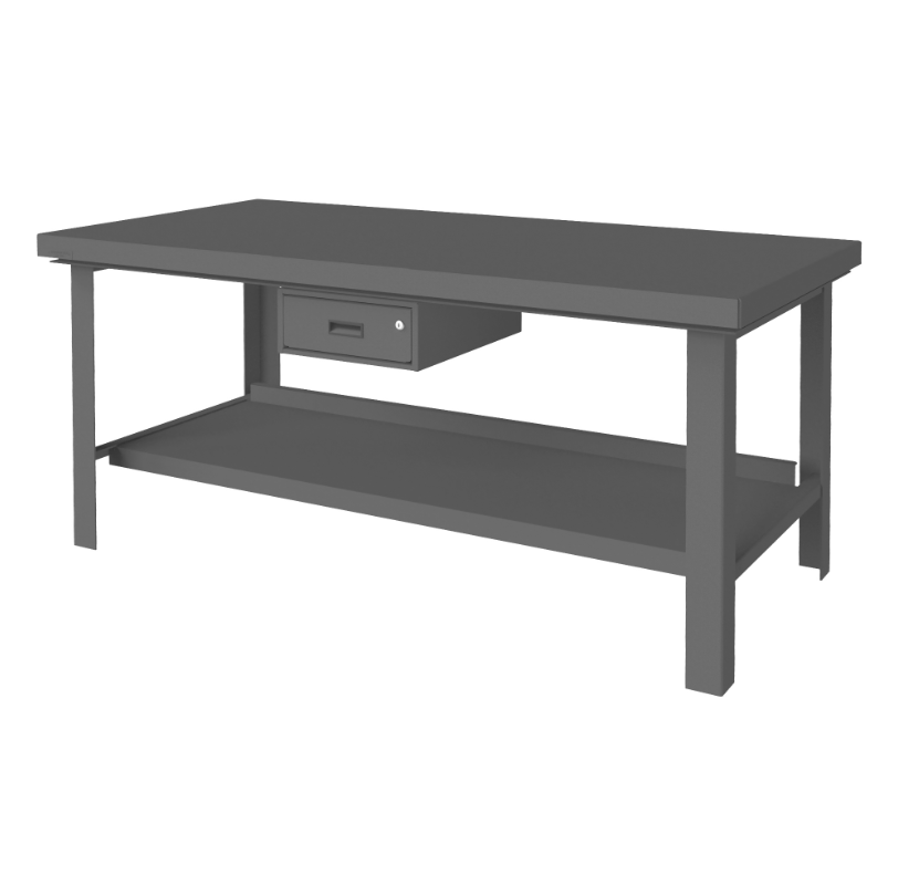 Durham HWB-3672-177D-95 Extra Heavy Duty Workbench, 1 Drawer, 1 Bottom Shelf, 72 X 36 X 34