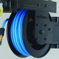 Load image into Gallery viewer, Blu Shield Pressure washer small wide reel 1/4" X 50' + 15' Inlet Hose.