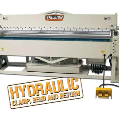 Baileigh Industrial - 220 Volt 3 Phase Heavy Duty Hydraulic Box and Pan  Brake, 8' Length, 12 Gauge Mild Steel Capacity