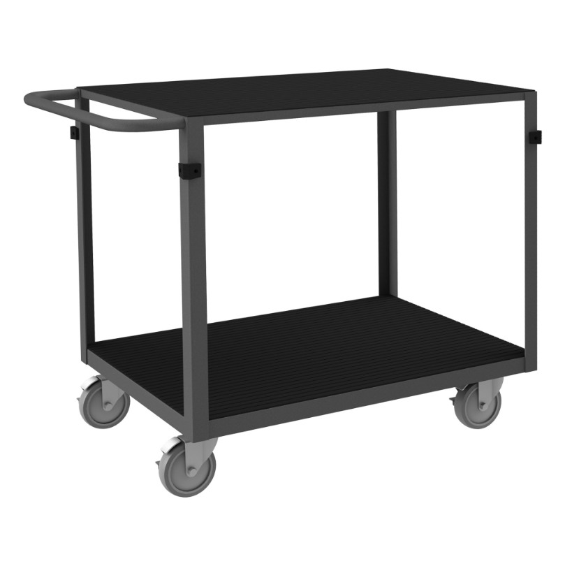 Durham IC24365PU95 Instrument Cart, 2 Shelves, 24 X 36, 4 Bumper Corners, Wood Panel