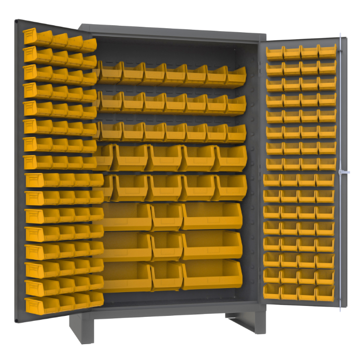 Durham JC-171-95 Cabinet, 14 Gauge, 171 Yellow Bins, 48 X 24 X 78