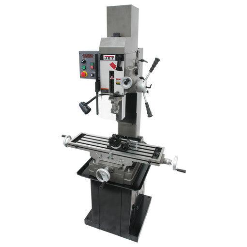 Jet Tools - JMD-45VSPFT Variable Speed Geared Head Square Column Mill Drill with Power Downfeed & Newall NMS300 2-Axis DRO & X-Axis Powerfeed