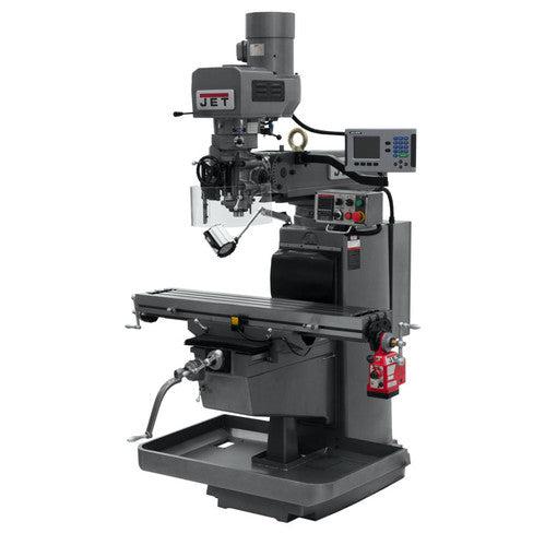 Jet Tools - JTM-1050EVS2/230 Mill With 3-Axis Acu-Rite 203 DRO (Quill) With X-Axis Powerfeed and Air Powered Dr