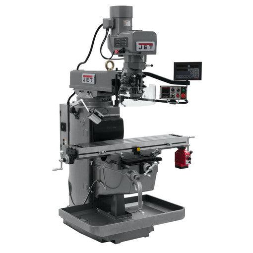 Jet Tools - JTM-1050EVS2/230 Mill With 3-Axis Newall DP700 DRO (Knee) With X-Axis Powerfeed