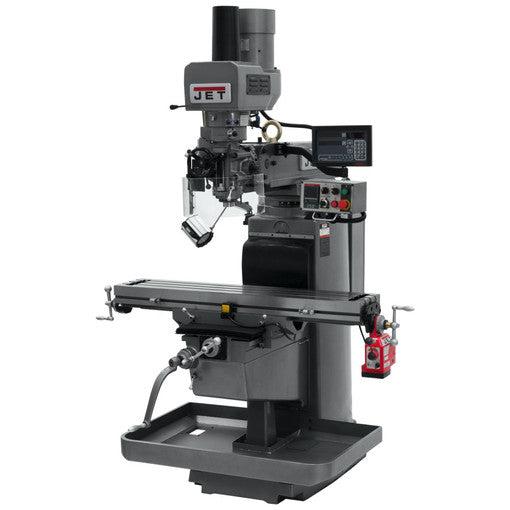 Jet Tools - JTM-1050EVS2/230 Mill With 3-Axis Newall DP700 DRO (Knee) With X-Axis Powerfeed and Air Powered Draw