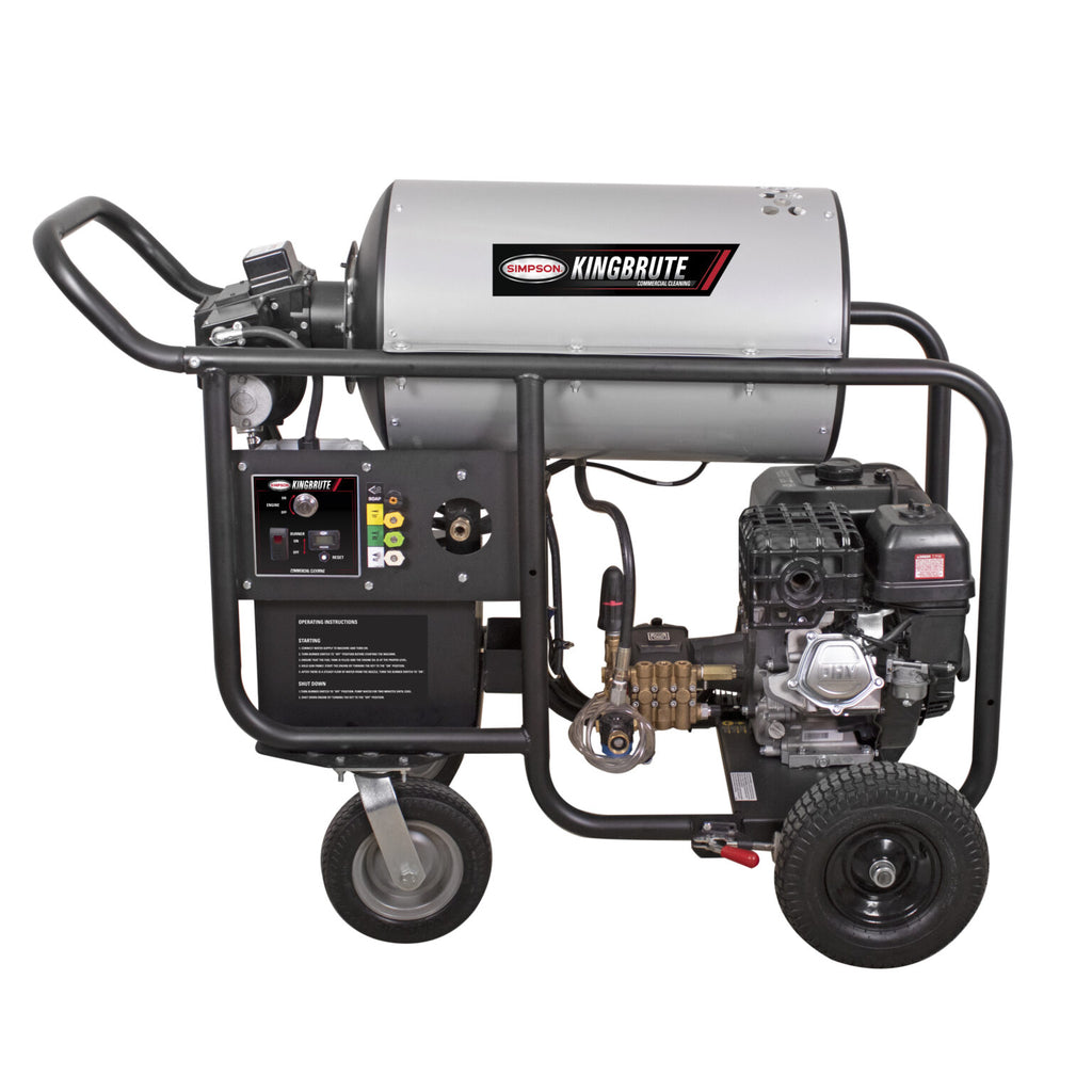 Simpson KB65132 King Brute 49-State 4000 PSI at 4.0 GPM CRX® 420 with AAA® Industrial Triplex Pump Hot Water Professional Gas Pressure Washer