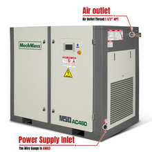Load image into Gallery viewer, MechMaxx 50HP Rotary Screw Air Compressor - 220 CFM, 116 PSI, 460V 3-Phase | Industrial-Grade